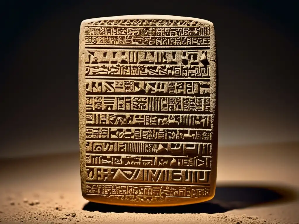 Detallada tableta de arcilla Elamita con inscripciones cuneiformes, reflejando la artesanía y la historia de antigüedades