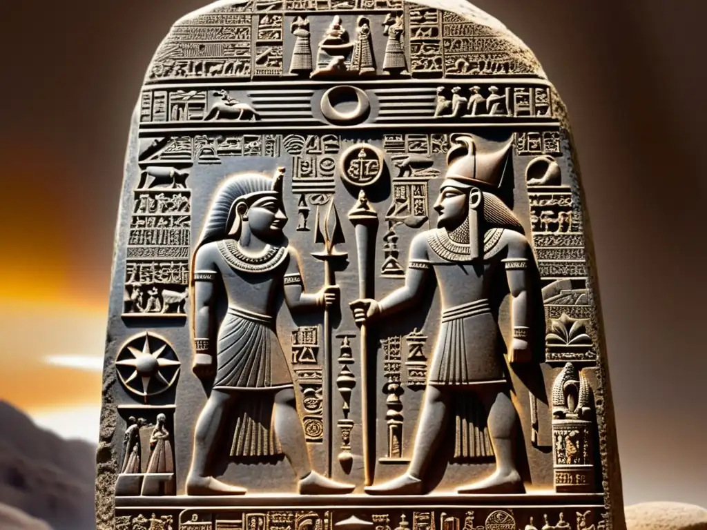 Detalle sepia de la estela del Código de Hammurabi con el rey babilónico y el dios sol Shamash, resaltando el circuito legal antigua Babilonia