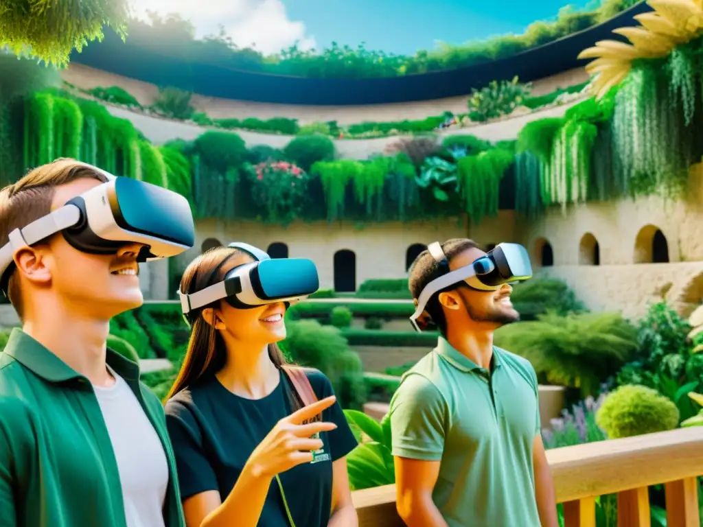 Estudiantes exploran jardines antiguos en realidad virtual Exploración arqueológica en jardines colgantes: estudiantes asombrados por la reconstrucción digital de la antigua maravilla verde