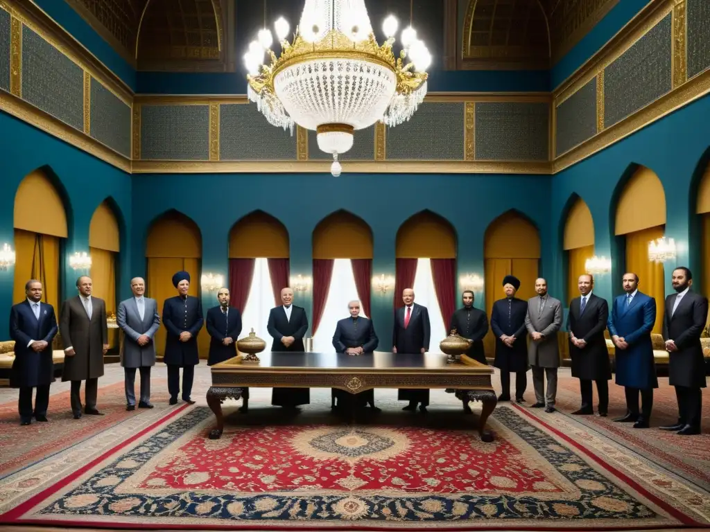 Histórica reunión diplomática entre otomanos y europeos en un lujoso salón