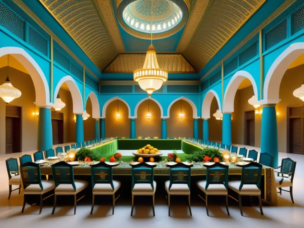 Una majestuosa escena sepia de un banquete en la antigua Persia, fusionando influencias griegas en la cocina persa