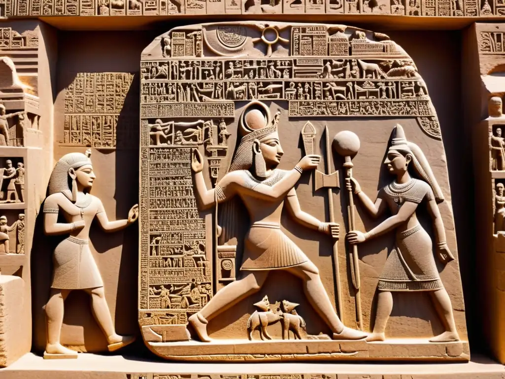 Código de UrNammu: Leyes de Sumeria ante Shamash Rey UrNammu recibiendo leyes sumerias de dios sol Shamash en ciudad antigua